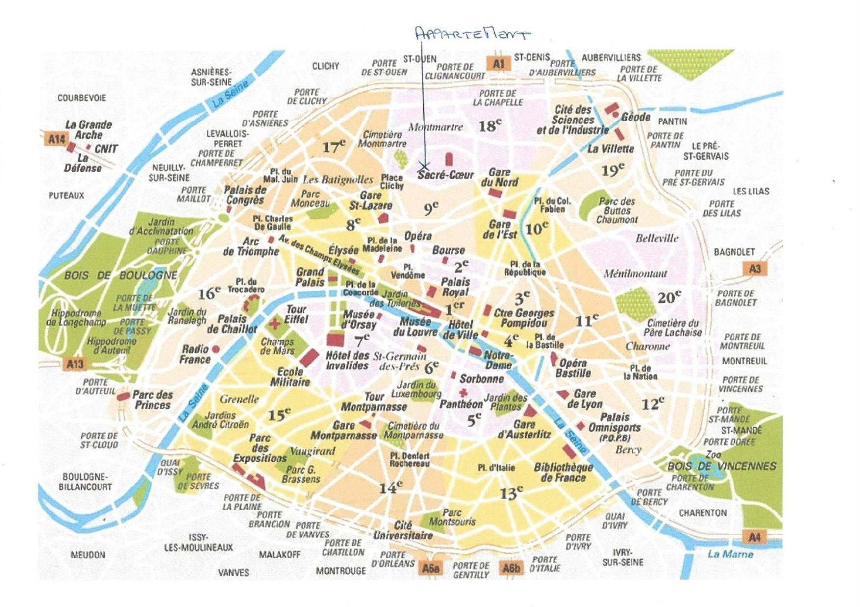 Paris Sacre Coeur Montmartre Et Tour Eiffel, 8 People, 아파트 외부 사진